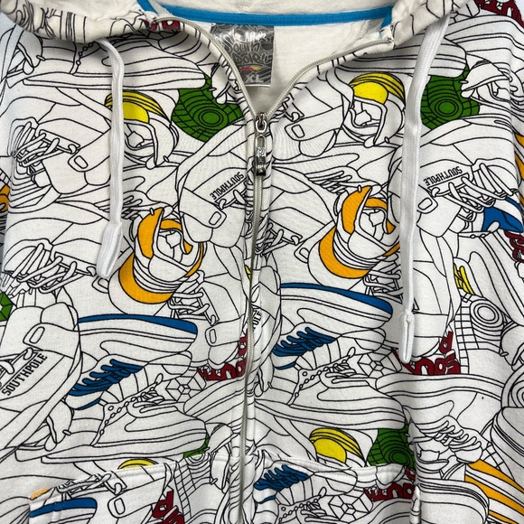 Vintage Y2K Southpole Hoodie AOP Sneaker Streetwear Grunge Sweatshirt Skater XL - Picture 3 of 16